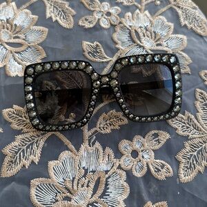 Gucci sunglassess. Oversized square frames with stones. 
So cool and unique